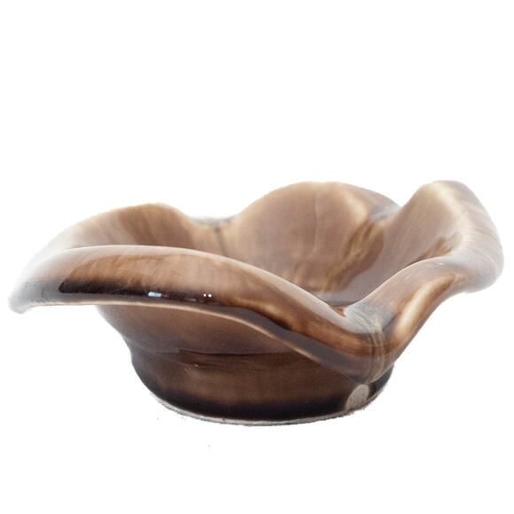 Vintage Brown Oval Ceramic Ashtray - Picture 6 of 11